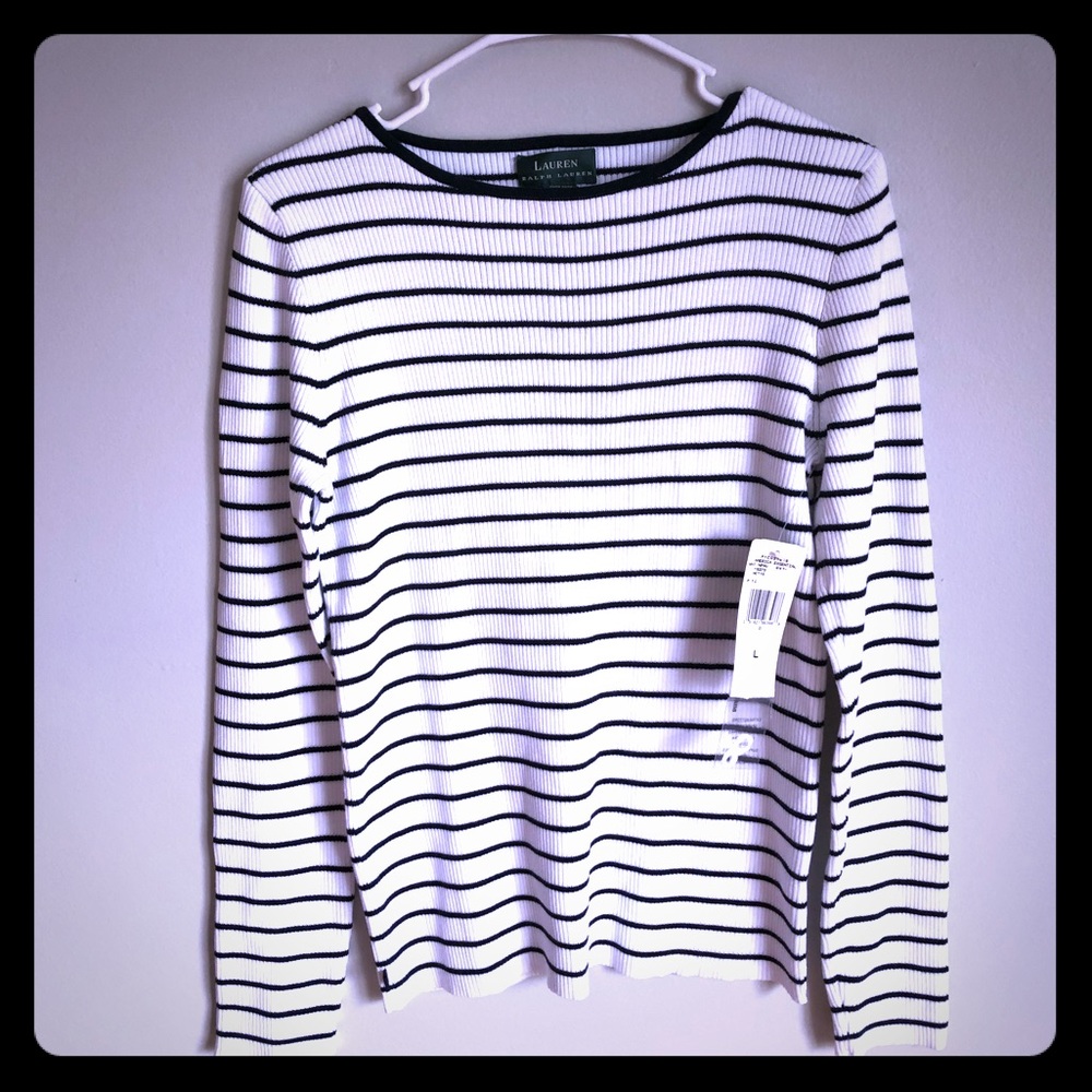 NWT Lauren by Ralph Lauren striped long sleeve